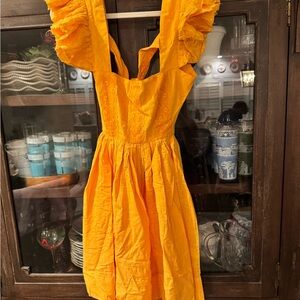 Vibrant Yellow Ruffled Dress